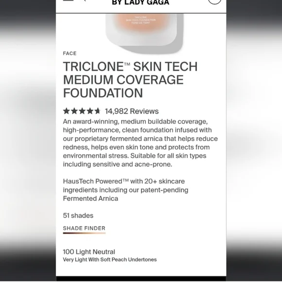 100 Light Neutral Triclone Foundation - Picture 1 of 2